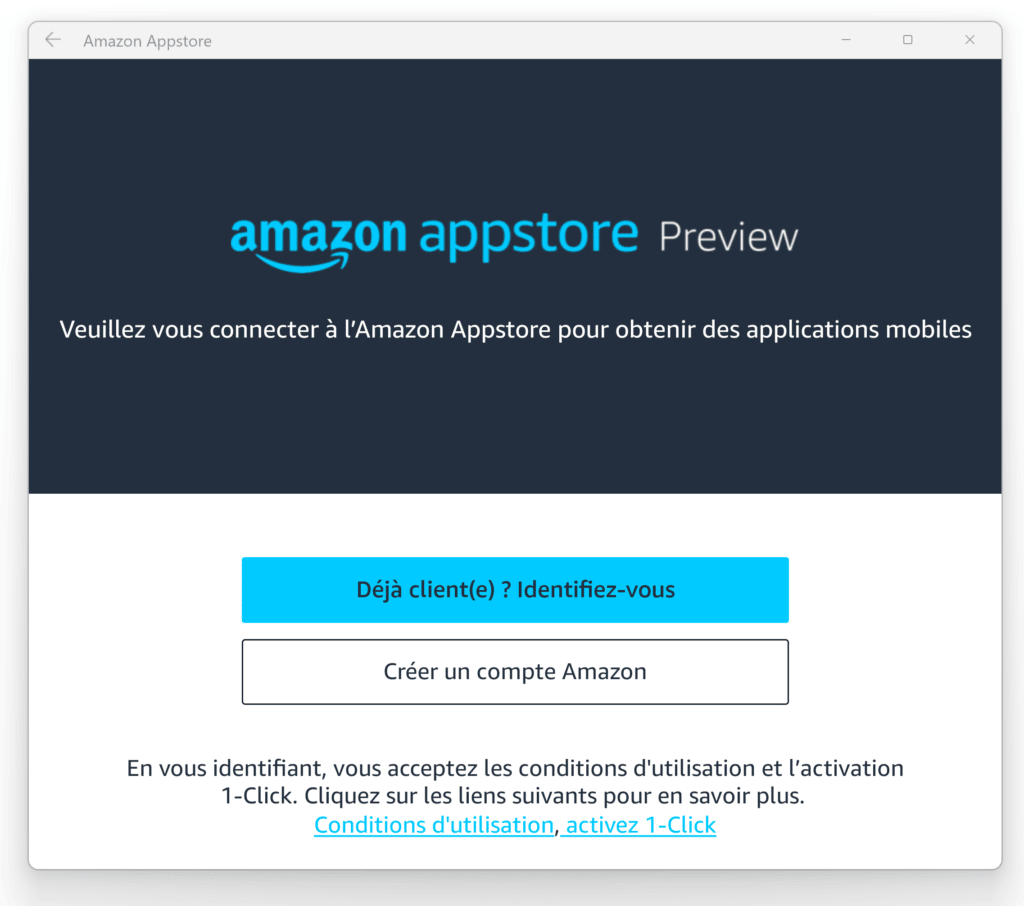 Connexion Amazon Appstore