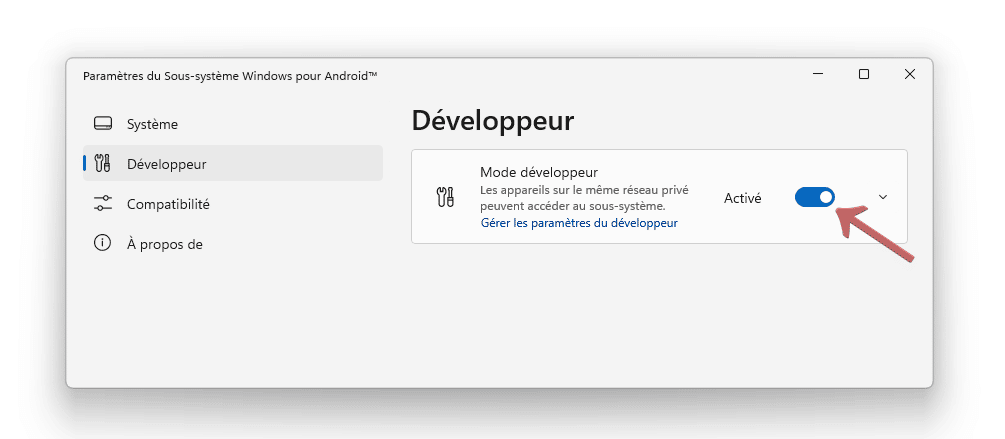 Activer le mode développeur Android
