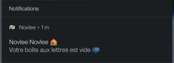 notification boite vide