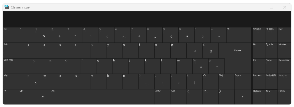 Clavier visuel Windows 11