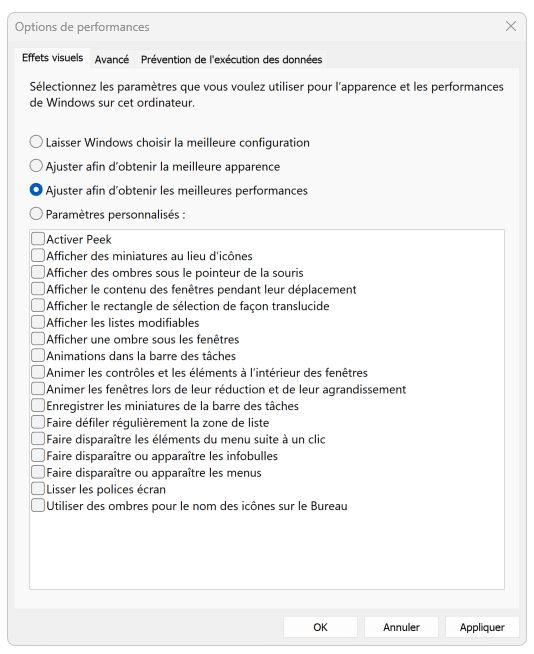 obtenir les meilleures performances en un clic