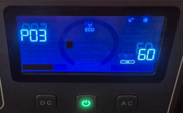 menu caché BLUETTI AC70