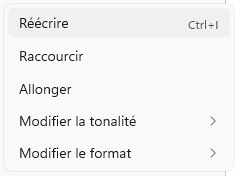 Options de réécriture du Bloc-notes