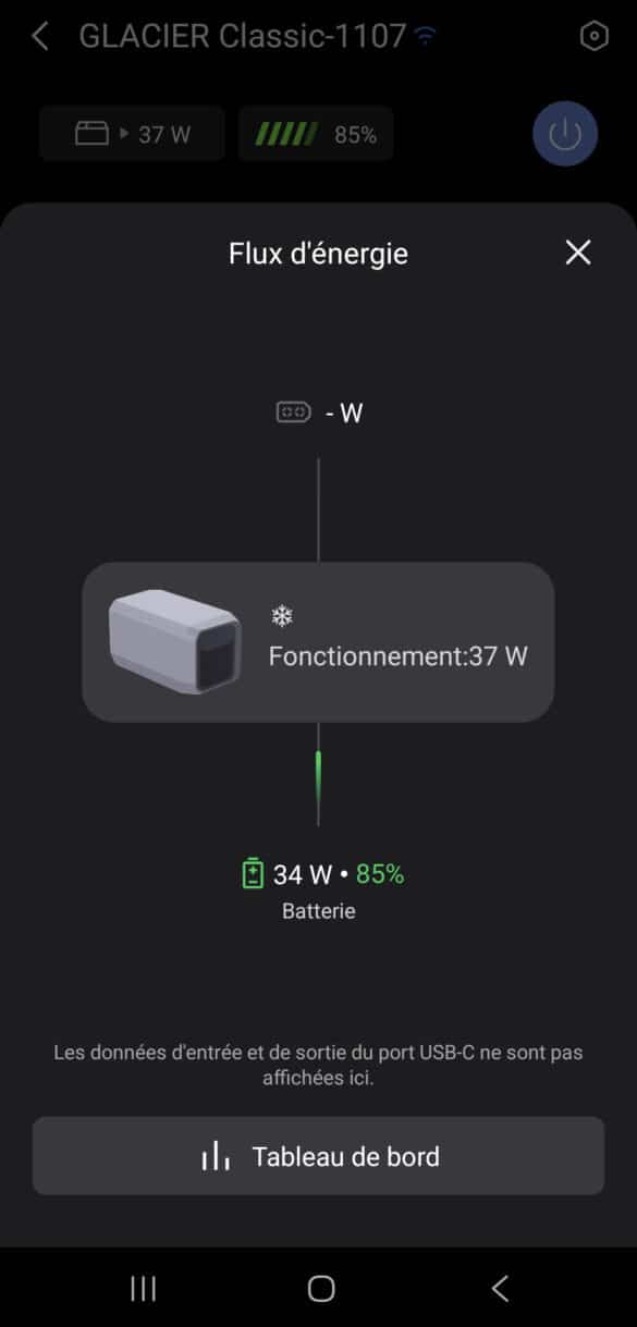 application EcoFLow charge Glacier