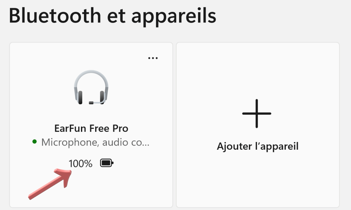 Icône de casque Bluetooth avec batterie pleine