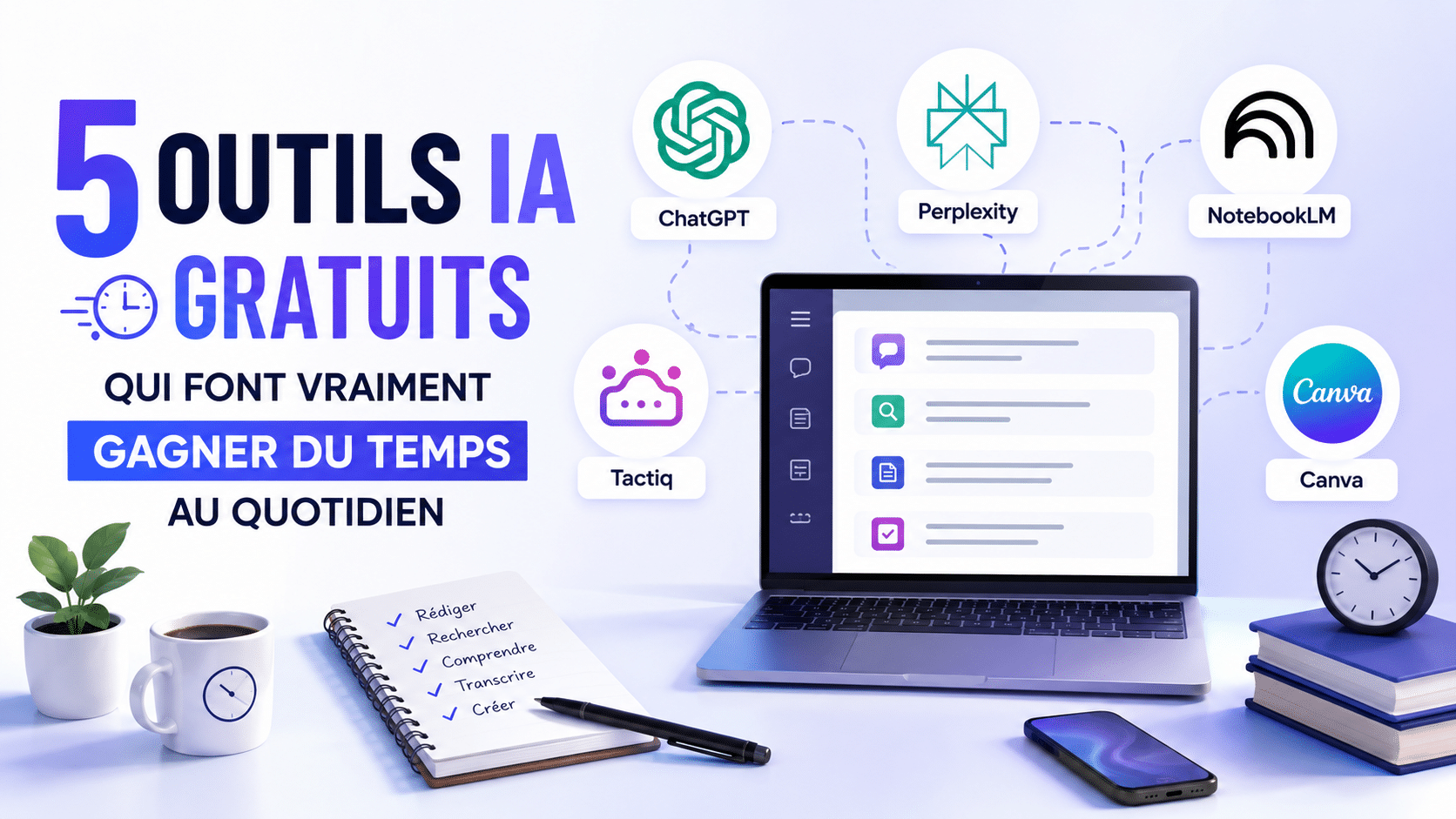 5 outils IA gratuits pour gagner du temps au quotidien
