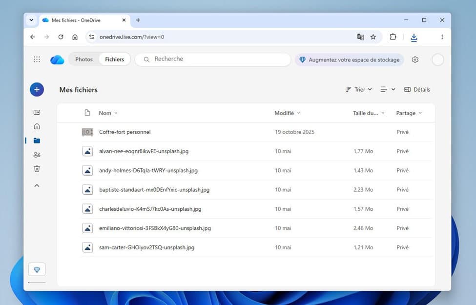 dossiers synchronisés OneDrive